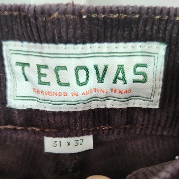 Tecovas Dark Brown Cordoroy Ankle Pants Size 31x32 - Picture 2 of 10